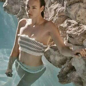 Tory Burch Costa Bikini Set SZ M top & bottoms swimsuit NWT NEW